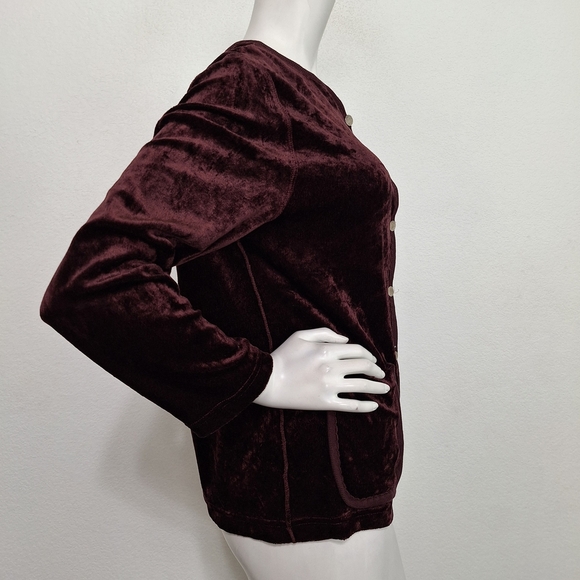 Sonia Rykiel Paris Rare Whimsigoth Burgundy Velvet Jacket Made in France Sz.M/L - Picture 3 of 10